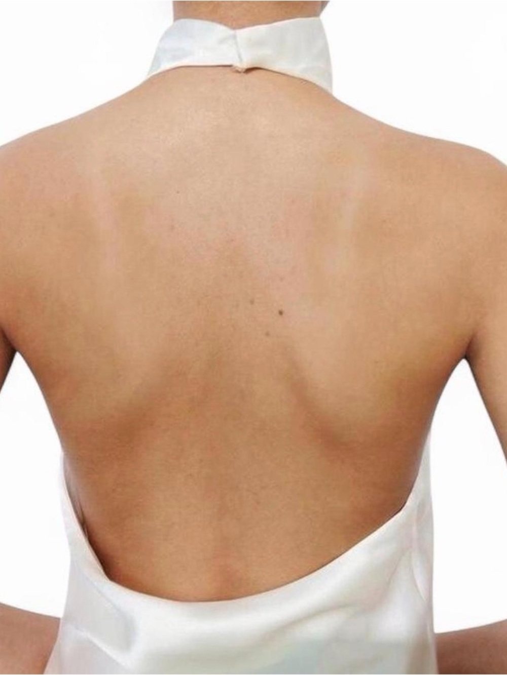 Zara Cream Halter Neck Draped Top - Picture 3 of 5